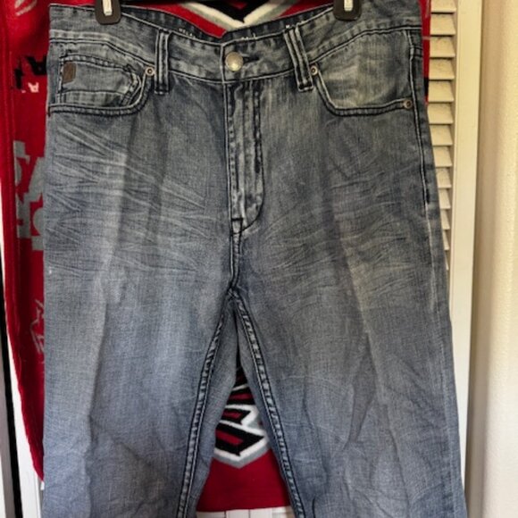 Mark Ecko Cut n Sew Relaxed Straight Mens Blue Jeans 34 x 30 - Picture 1 of 9